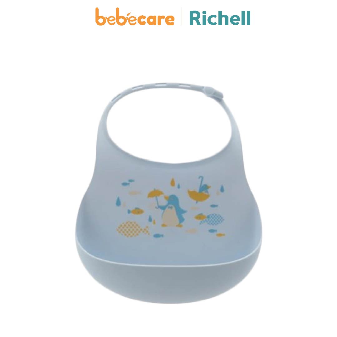 Richell (1080)-Yếm Ăn Dặm Silicone Richell (Xanh)